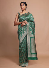 Teal Art Silk Banarasi Saree